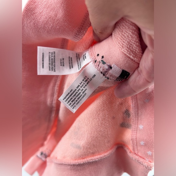 NWT Girls Peek Sweatshirt Large Size 10 Pink Snow globe Stars 100% Cotton - Picture 6 of 8